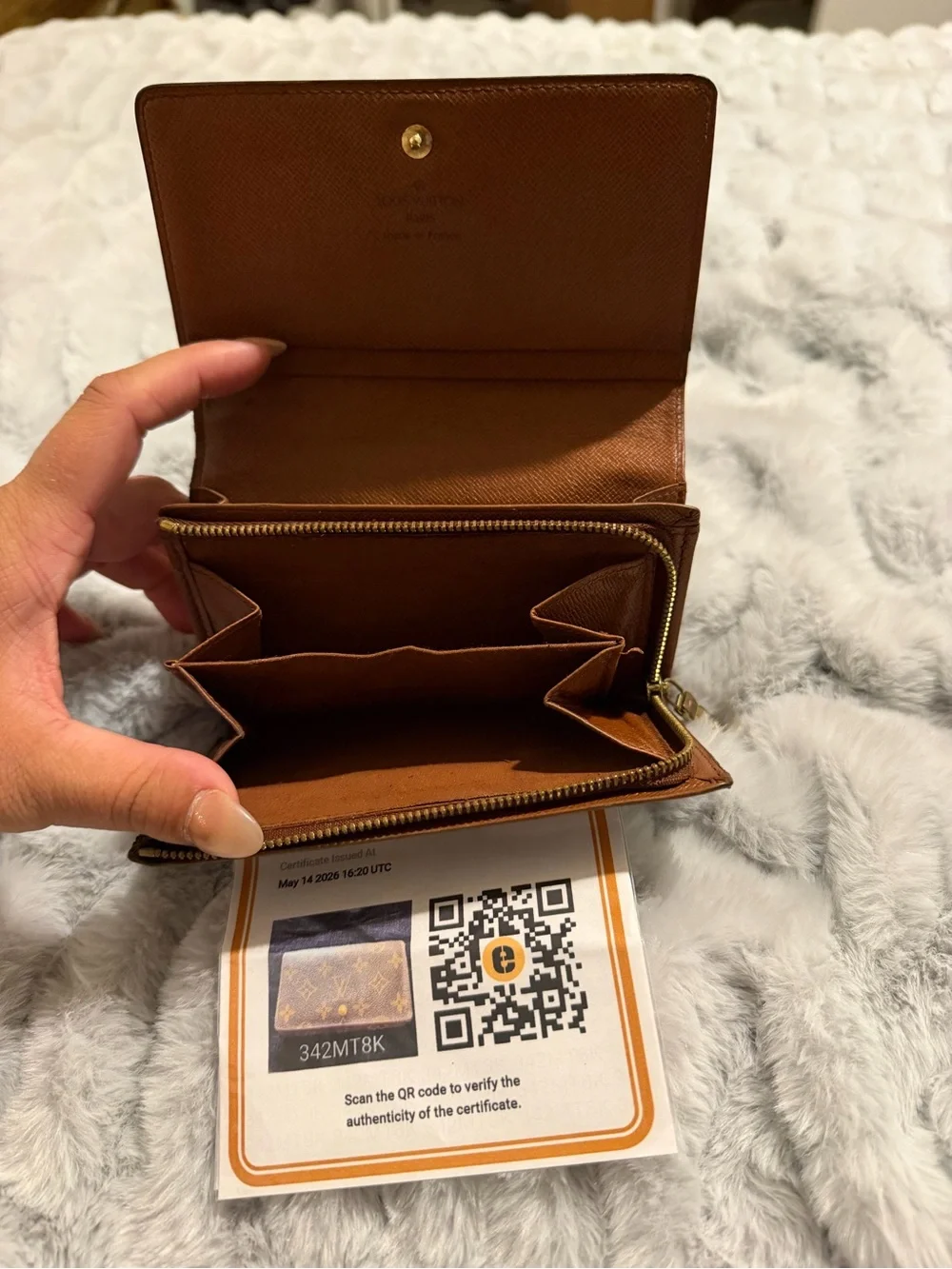 Louis Vuitton Brown Monogram Continental Wallet with Gold Hardware